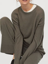 Load image into Gallery viewer, Fashion Round Neck Comfy Knitted Tops and Trousers Women's Suit
