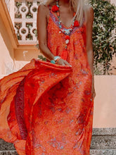 Load image into Gallery viewer, Fashion Holiday Style Sling Print Dress
