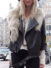 Load image into Gallery viewer, Autumn and Winter Fashion Fur Collar Leather Jacket
