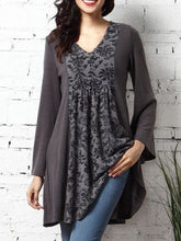 Load image into Gallery viewer, Fashion Printed V-neck Ladies Long Sleeve Top
