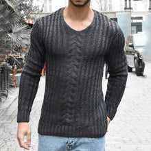 Load image into Gallery viewer, Casual Round Neck Pure Color Thick Sweater For Men
