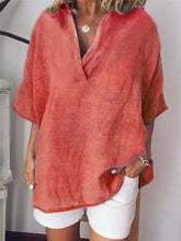 Load image into Gallery viewer, Women's Linen Short Sleeve Solid Color Casual Shirt Suit
