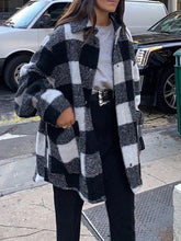 Load image into Gallery viewer, Fall and Winter Plaid Lapel Jacket
