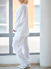 Load image into Gallery viewer, Plus Size Linen Women's Casual Suit
