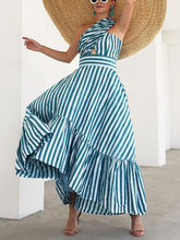 Load image into Gallery viewer, Halter Neck Stripe Printing Fashion Women's Dress
