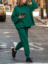 Load image into Gallery viewer, Fall/Winter Women Fashion Pure Color Sweatshirt And Pants Two-piece Suit
