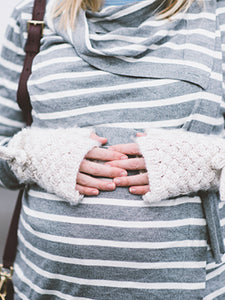 Autumn and Winter Fashionable and Comfortable Striped Maternity Jacket