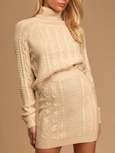 Load image into Gallery viewer, Women's Two-piece Autumn and Winter Solid Color Turtleneck Sweater
