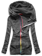 Load image into Gallery viewer, Colorful Zipper Sweatshirt Women's Coats
