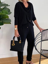 Load image into Gallery viewer, Casual Drawstring Top and Casual Pants Ladies Suit
