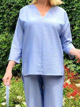 Load image into Gallery viewer, Casual Loose Ladies V-neck Top and Wide-leg Pants Suit
