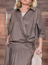 Load image into Gallery viewer, Fashion Elegant Shirt and Wide-leg Pants Ladies Suit
