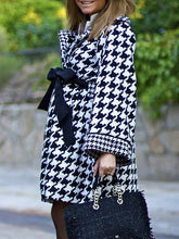 Load image into Gallery viewer, Autumn and Winter Fashion Lapel Houndstooth Pattern Maternity Coat
