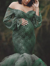 Load image into Gallery viewer, Tube Top Mesh Fishtail Maternity Dresses
