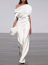 Load image into Gallery viewer, Fashion Oblique Shoulder Folds Women's Jumpsuit
