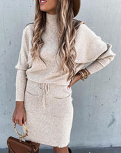 Load image into Gallery viewer, Comfortable Turtleneck Sweater and Hip Skirt Suit
