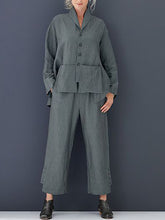 Load image into Gallery viewer, Cotton And Linen Lapel Pocket Women's Suits
