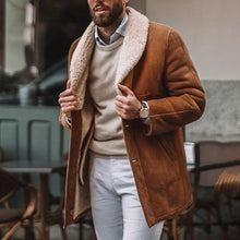 Load image into Gallery viewer, Men's Fashion Plus Velvet Lapel Sheepskin Coat
