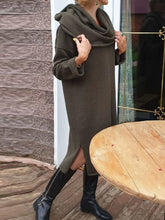 Load image into Gallery viewer, Autumn and Winter Knitted Pile Collar Dress
