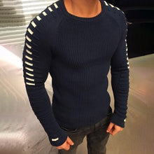 Load image into Gallery viewer, Casual Round Neck Patchwork Knitted Men's Sweater
