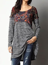 Load image into Gallery viewer, Fashion Printed Long-sleeved Round Neck Top
