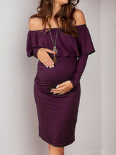 Load image into Gallery viewer, Fashion and Elegant Off-shoulder Long-sleeved Dress for Pregnant Women

