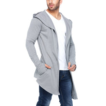 Load image into Gallery viewer, Grey Hooded With Finger Long Sleeves Men's Cardigans
