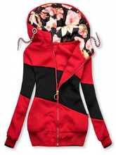 Load image into Gallery viewer, Fashion Irregular Color Block Hooded Coat
