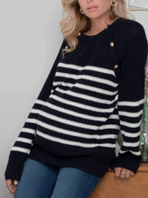 Load image into Gallery viewer, Pregnant Woman Fashion Casual Comfortable Knitted Striped Long-Sleeved Sweater Top
