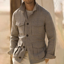 Load image into Gallery viewer, Fashionable Men's Stand Collar Check Jacket
