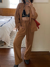 Load image into Gallery viewer, Long Sleeve Cardigan With Tie Women's Suit

