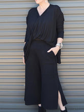 Load image into Gallery viewer, Fashion Casual V-neck Top and Wide-leg Pants Suit
