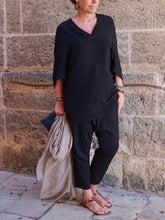 Load image into Gallery viewer, Women's Casual Comfortable V-Neck Solid Color Suit
