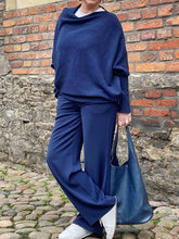 Load image into Gallery viewer, Casual Fashion Irregular Neckline Ladies Blouse and Wide Leg Pants Suit
