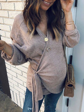 Load image into Gallery viewer, Maternity Casual And Comfortable Solid Color Knitted V-Neck Long-Sleeved Top

