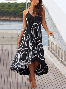 Asymmetric Floral V-Neck Maxi Dress