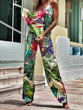 Load image into Gallery viewer, Fashion Printed Chiffon Suspender Trouser Suit

