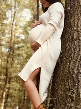 Load image into Gallery viewer, Casual Pure Color Long Sleeve Loose Knitted Maternity Dress
