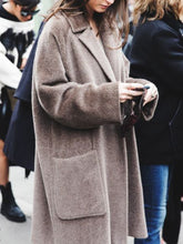 Load image into Gallery viewer, Fall/Winter Women Fashion Lapel Pocket Pure Color Coat

