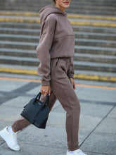 Load image into Gallery viewer, Fashionable Hooded Sports Casual Solid Color Suit
