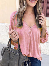 Load image into Gallery viewer, Fashion V-Neck Long-sleeved Women Comfortable T-shirts
