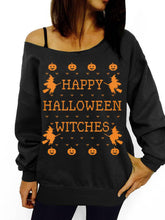 Load image into Gallery viewer, Halloween Pumpkin Print Sweater
