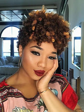 Load image into Gallery viewer, Brown Curly Chemical Fiber Wig
