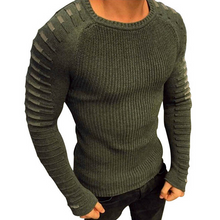 Load image into Gallery viewer, Casual Round Neck Patchwork Knitted Men's Sweater
