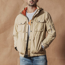 Load image into Gallery viewer, Hooded Field Tooling Multi-Pocket Men's Coat
