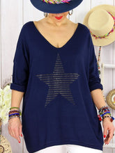 Load image into Gallery viewer, Cotton Star Print Plus Size Women's Tops
