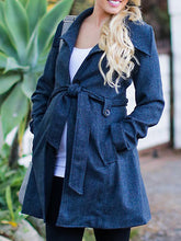 Load image into Gallery viewer, Fashion Casual Lapel Belt Maternity Jacket
