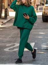 Load image into Gallery viewer, Fall/Winter Women Fashion Pure Color Sweatshirt And Pants Two-piece Suit
