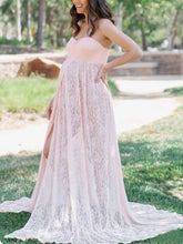 Load image into Gallery viewer, Lace Cutout Revealing Temperament Maternity Dress
