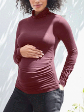 Load image into Gallery viewer, Half High Collar Thin Section Maternity Top
